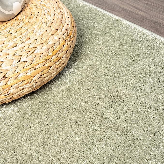 JONATHAN Y Haze Solid Low-Pile Green 7x7 Square Indoor Area Rug, Minimalist - Image 3
