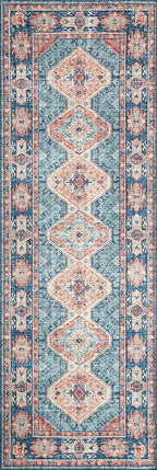 Loloi Skye Collection SKY-03 Turquoise/Terracotta 2'-0" x 5'-0" Accent Rug - Image 6