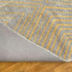 Alfa Rich 5x8 Geometric Gray Gold Washable Area Rugs - Image 5