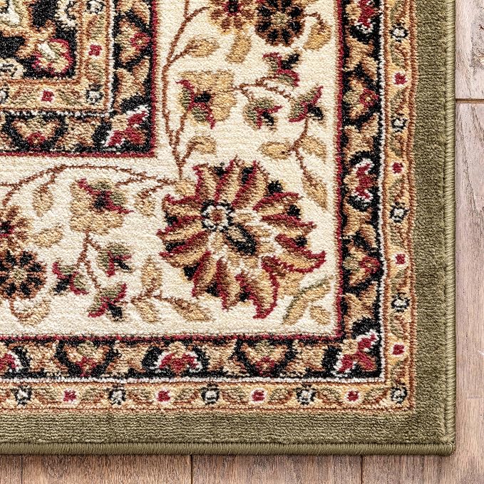 Well Woven Barclay Collection Medallion Kashan Green 9x12 Area Rug - Image 4