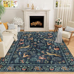 DUKINO 5x7 Rug, Washable Animal Living Room Rug by DUKINO