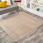 Eyely UES100G-6SQ Supersoft Haze Solid Low-Pile Indoor Area Rug, Minimalist by eyely