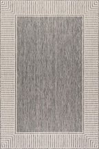 Nuloom Asha Grey/Ivory, Striped Border, Soft and Cozy, High Traffic, Stain - Image 3