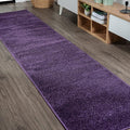 JONATHAN Y Haze Solid Low-Pile Purple Runner Rug 2x16, Minimalist, Easy-Cleaning by JONATHANY