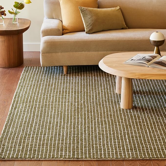Rugs USA 2'6" x 8' Melrose Checked Wool Indoor Runner Rug, Contemporary by RugsUSA