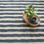 Dash & Albert Silas Stripe Navy Hand Micro Hooked Wool Rug, 5 X 8 Feet - Image 2