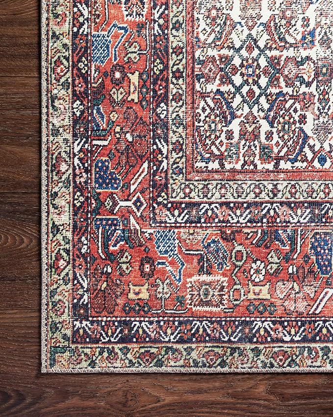 Loloi Layla Collection LAY-12 Ivory/Brick 9'-0" x 12'-0" .13" Thick Area Rug - Image 7
