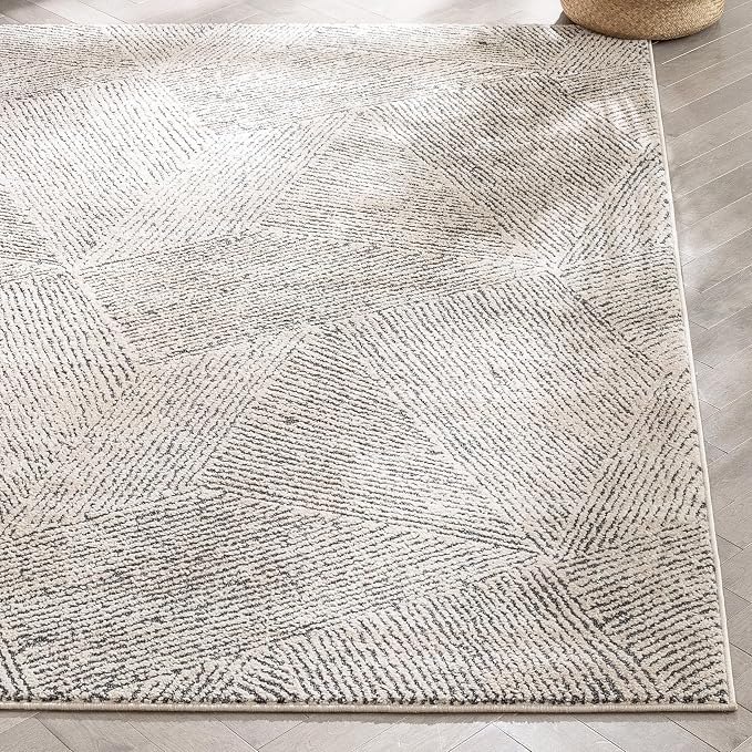 Well Woven Ezio Beige Tribal Geometric Distressed High-Lo Pile Area Rug 5x7 by WellWovenRugs