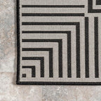 Nuloom Asha Black/Ivory, Striped Border, Soft and Cozy, High Traffic, Stain - Image 9