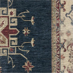 RUGGABLE Washable Vintage Area Rug – Verena Sapphire 8 ft Round, Stain-Resistant - Image 4