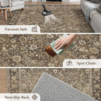 HUGEAR 5x7 Machine Washable Rugs Brown Hallway Area Rug Indoor Accent Rug - Image 5