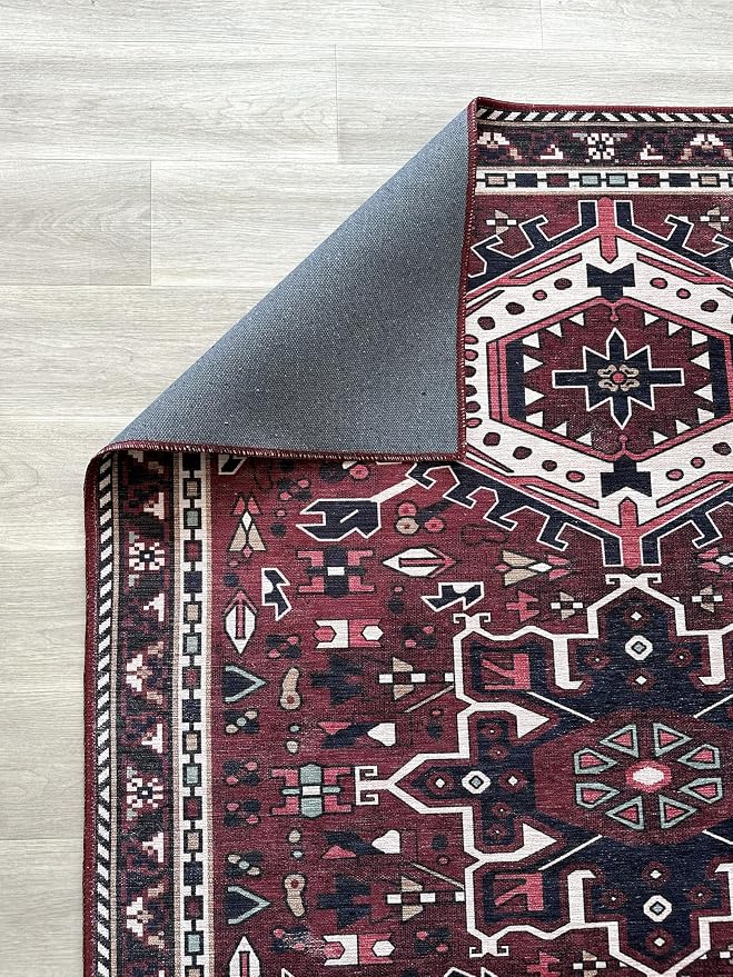 Fame Living Washable Area Rug, Modern Farmhouse, Distressed, Traditional - Image 5