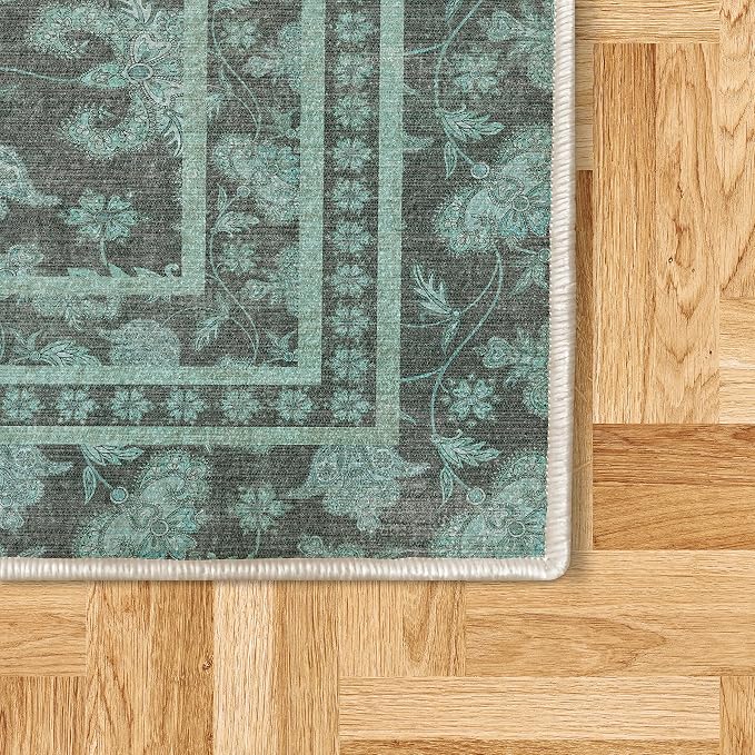 Ambesonne Folk Art Decorative Rug, Bohemian Eastern Culture Ornament in Summer - Image 2