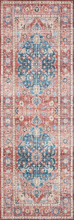 Loloi Skye Collection SKY-05 Brick/Ocean 9'-0" x 12'-0" Area Rug - Image 6