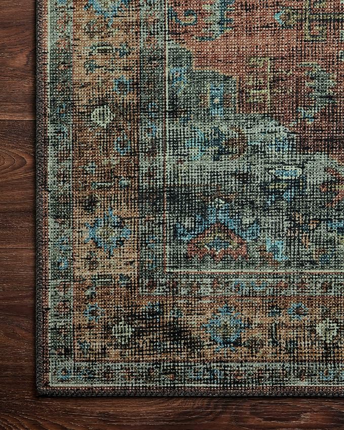 Loloi Skye Collection SKY-07 Terracotta/Sky 6'-0" x 9'-0" Area Rug - Image 7