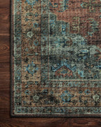 Loloi Skye Collection SKY-07 Terracotta/Sky 6'-0" x 6'-0" Round Area Rug - Image 7