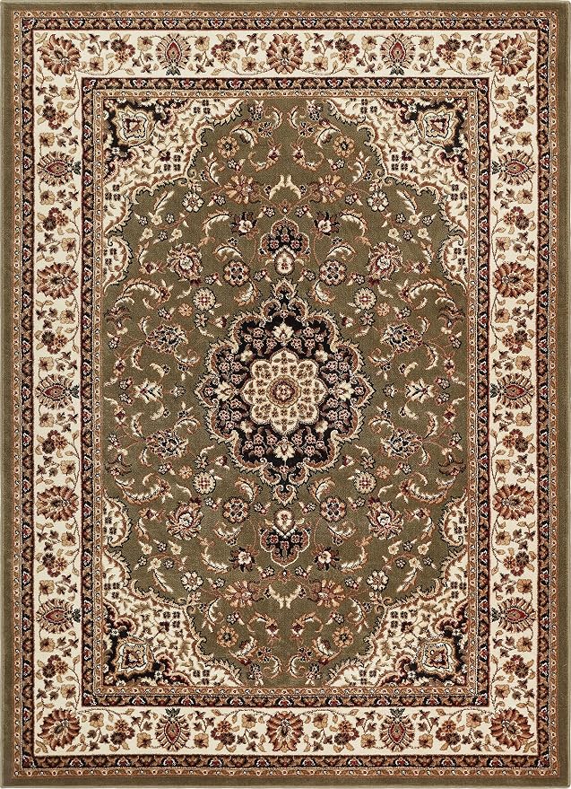 Well Woven Barclay Collection Medallion Kashan Green 6x9 Area Rug by WellWovenRugs
