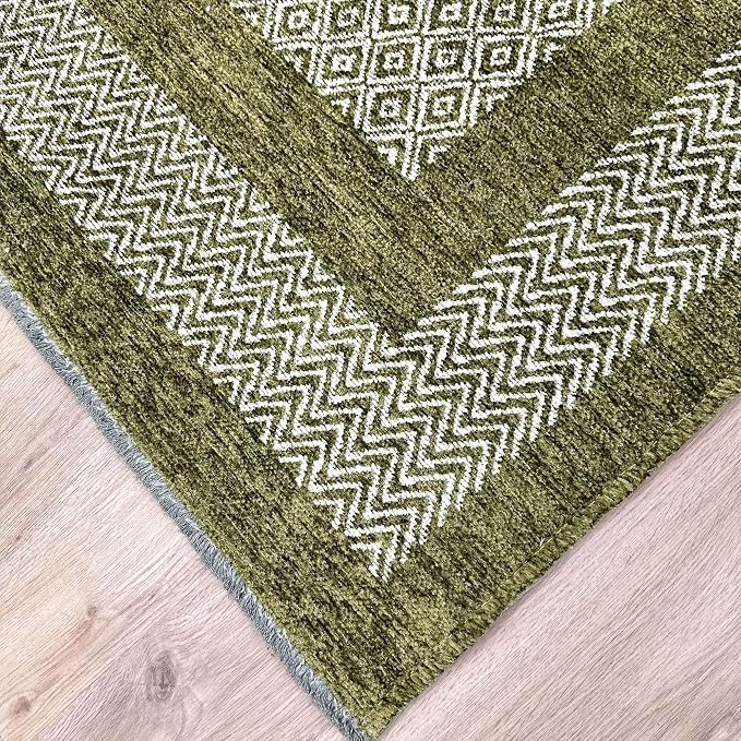 Alfa Rich 5x8 Green Washable Area Rugs - Image 5
