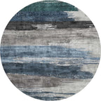 Ciicool 5ft Round Washable Rug, Modern Abstract Circle Rugs, Non-Slip Thin - Image 9