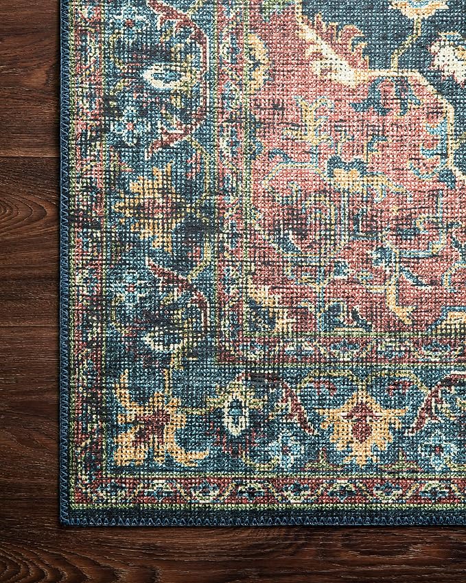 Loloi Skye Collection SKY-08 Denim/Brick 6'-0" x 6'-0" Round Area Rug - Image 7
