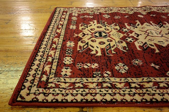 Unique Loom Taftan Collection Border Geometric Tribal Inspired Design Area Rug - Image 14
