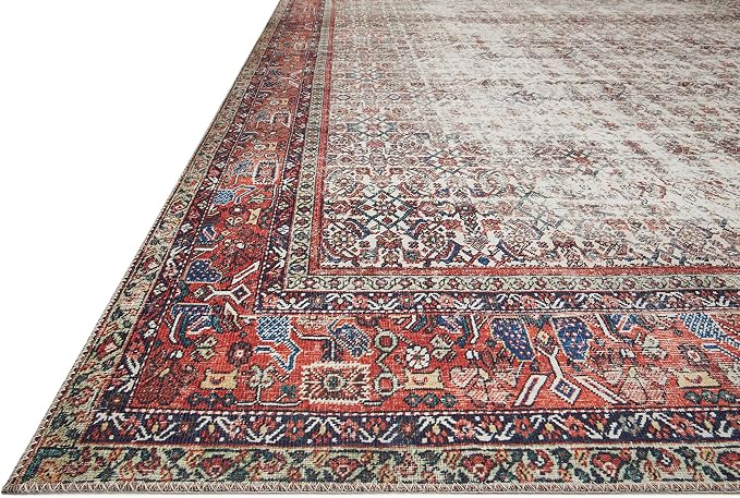 Loloi Layla Collection LAY-12 Ivory/Brick 9'-0" x 12'-0" .13" Thick Area Rug - Image 3