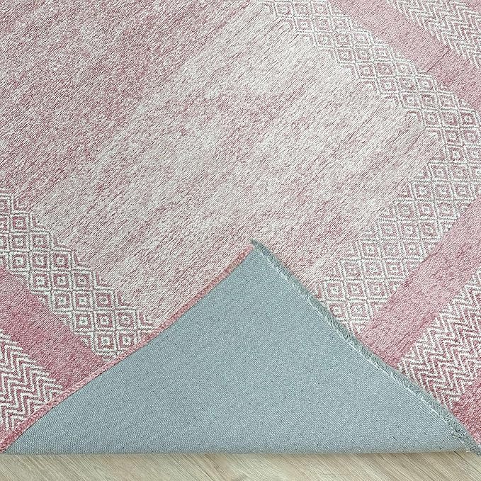 Alfa Rich 5x8 Mauve Lilac Washable Area Rugs - Image 5