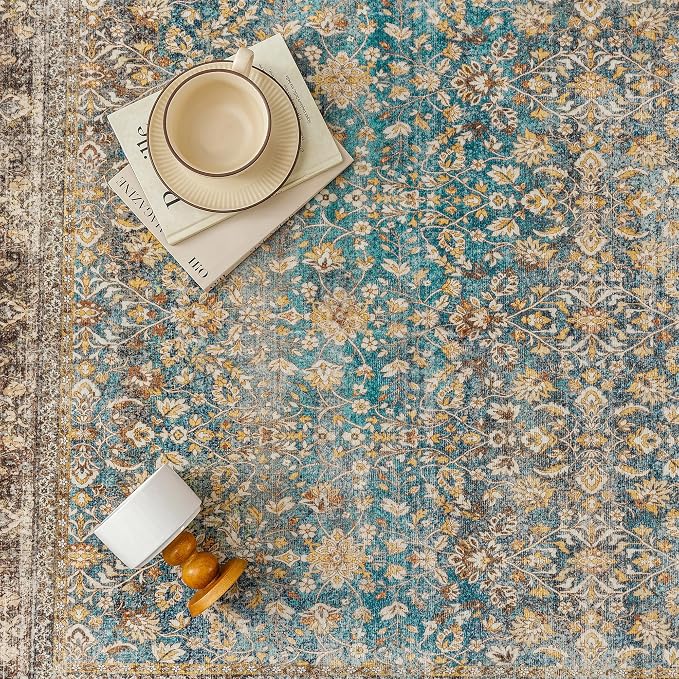 Entryway Area Rug 2x3 Washable Vintage Carpet Non Slip Indoor Kitchen Door Mat - Image 6