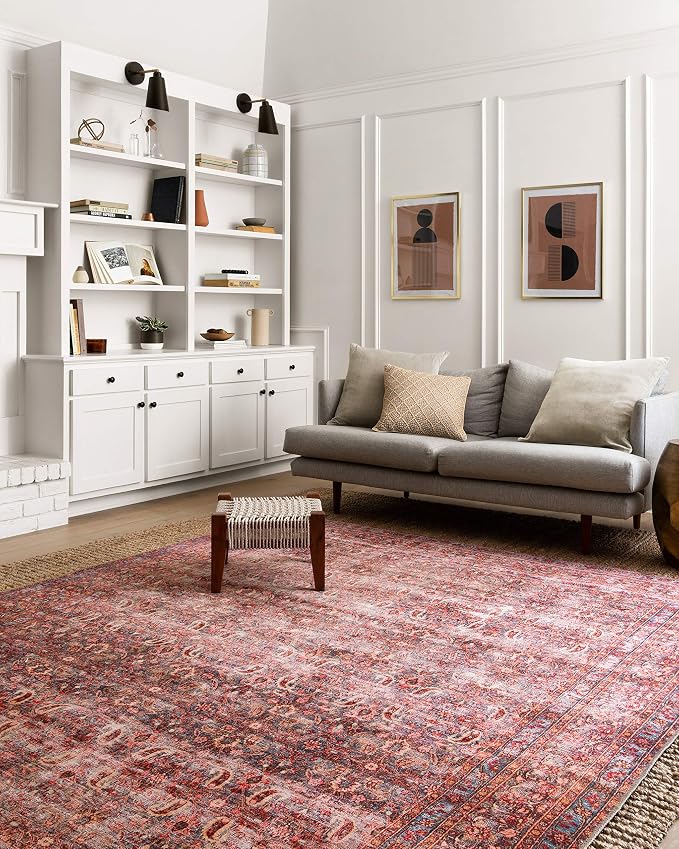 Loloi Loren Collection LQ-05 Eggplant/Crimson 5'-0" x 7'-6" Area Rug - Image 2