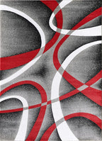 GLORY RUGS Modern Area Rug 5x7 Red Swirls Carpet Bedroom Living Room - Image 2