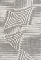 JONATHAN Y Hallie High-Low Curve Gray/Ivory Indoor/Outdoor Area Rug, Minimalist - Image 13