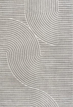 JONATHAN Y Hallie High-Low Curve Gray/Ivory Indoor/Outdoor Area Rug, Minimalist - Image 13