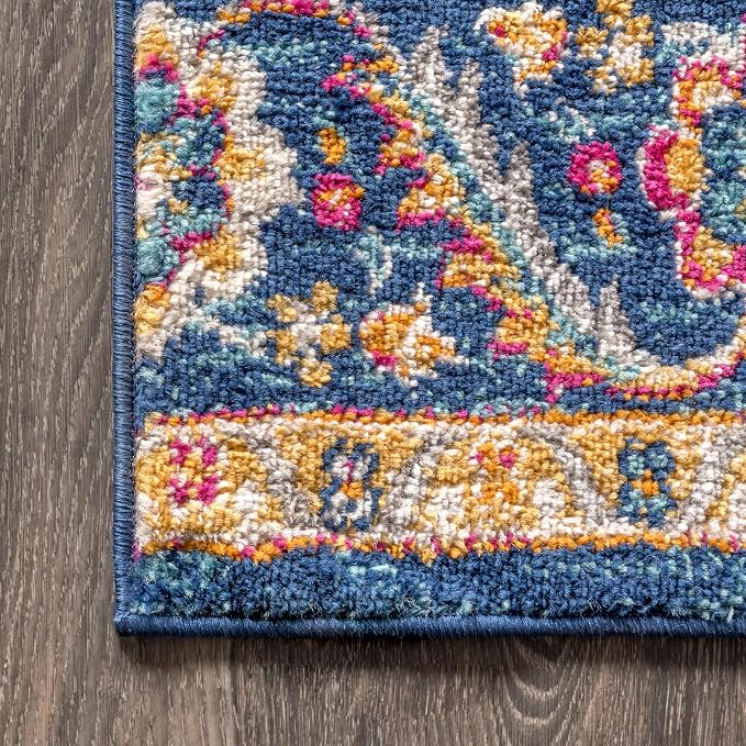 JONATHAN Y Boho Vintage Blue/Multi Indoor Area Rug, Bohemian Flair Medallion - Image 8