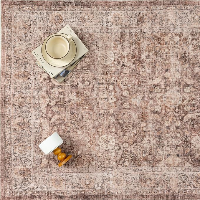 9x12 Rust Brown Area Rug for Living Room Bedroom Neutral Soft Non Slip Rug Low - Image 9