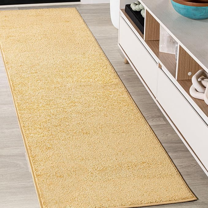 Eyely UES100B-210 Supersoft Haze Solid Low-Pile Indoor Runner Rug by eyely