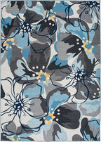 Rugshop Gray Large Floral Non-Slip Area Rug Fade Resistant - Image 3