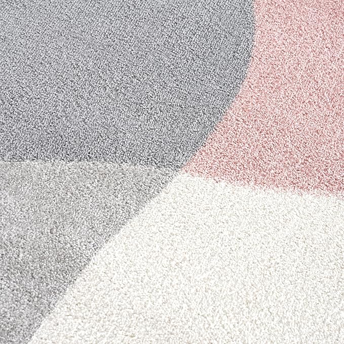 Abani Rugs Cream and Pink 6 ft. X 9 ft. Contemporary mid-Century Rug - Image 8