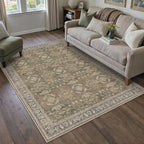 4x6 Brown Area Rug Washable Vintage Distressed Office Carpet Low Pile Entryway - Image 5