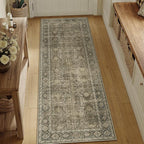Light Brown 3x7 Vintage Area Rug Hallway Indoor Kitchen Washable Living Room - Image 4