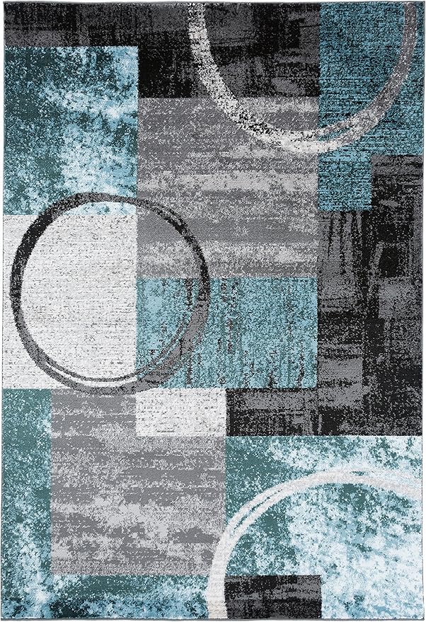 Rugshop Contemporary Circle Design Area Rug, Durable Fade-Resistant Carpet - Image 3