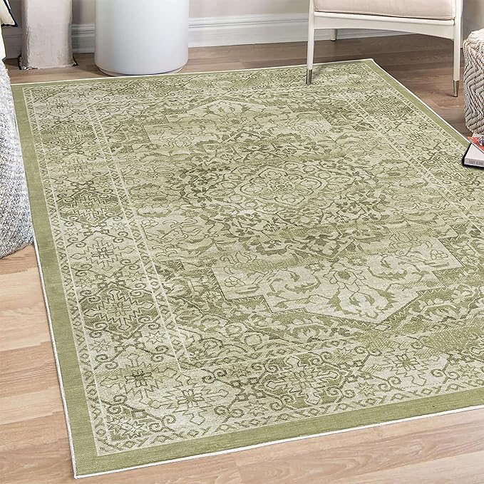Ambesonne Victorian Decorative Rug, Floral Swirls Weathered Look Blooming - Image 6