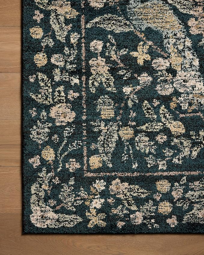 Loloi Rifle Paper Co. Laurel Collection LAU-05 Navy/Multi 2'-8" x 8' Runner Rug - Image 4