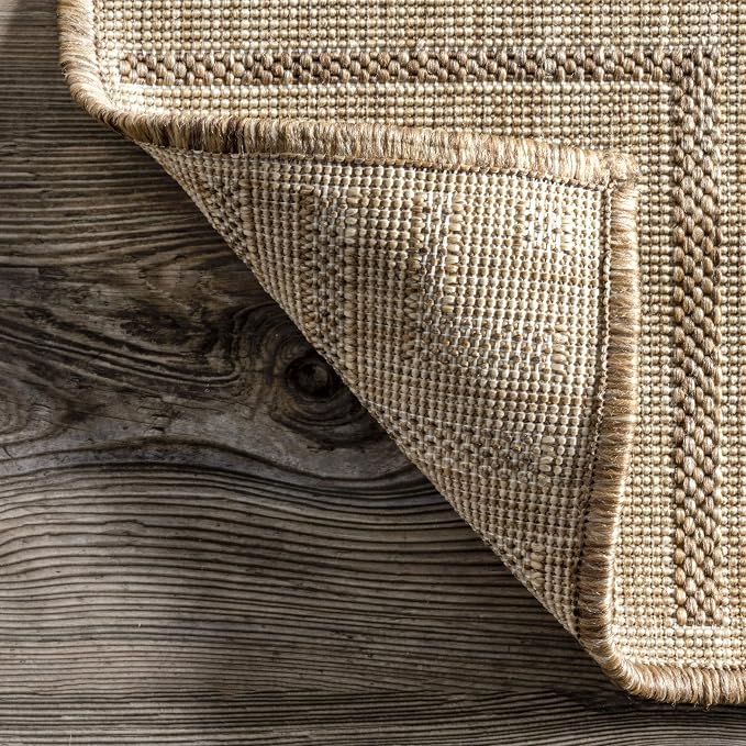 Nuloom Asha Light Brown/Ivory, Striped Border, Soft and Cozy, High Traffic - Image 8