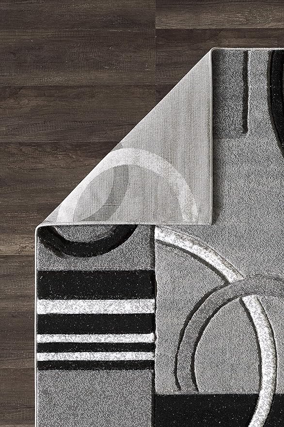 GLORY RUGS Area Rug Modern 5x7 Grey Soft Hand Carved Contemporary Floor Carpet - Image 4