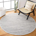 SAFAVIEH Rag Rug Collection 8' Round Grey RAR121A Handmade Boho Stripe Cotton by SAFAVIEH