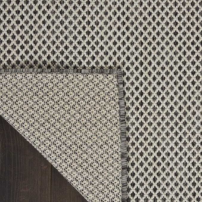 Nourison Home Courtyard Ivory Charcoal 4' x Square Area Rug - Image 9