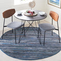 SAFAVIEH Rag Rug Collection 6' Round Ink / Multi RAR121C Handmade Boho Stripe by SAFAVIEH