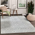 Abani Modern Grey Geometric Striped Chevron 5'3" x 7'6" Area Rug Rugs Nova by Abani