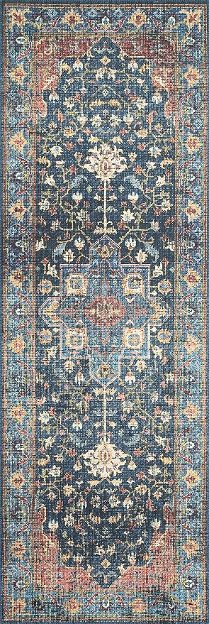 Loloi Skye Collection SKY-08 Denim/Brick 6'-0" x 6'-0" Round Area Rug - Image 6