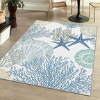 Tritard Coastal Area Rugs Nautical Beach Themed Non-Slip Machine Washable Rugs by Tritard